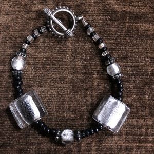 Handmade Silver and Black Bracelet